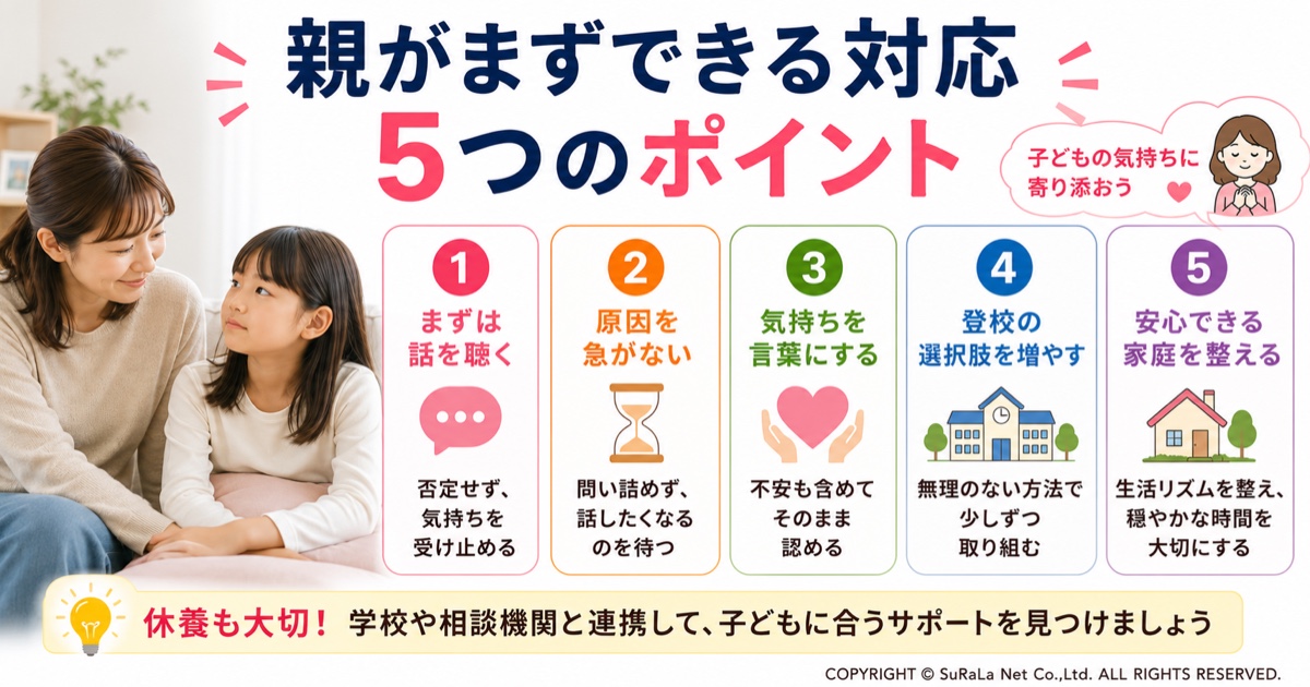 不登校で疲れる親が抱えやすい心と体の限界サインのイメージ図