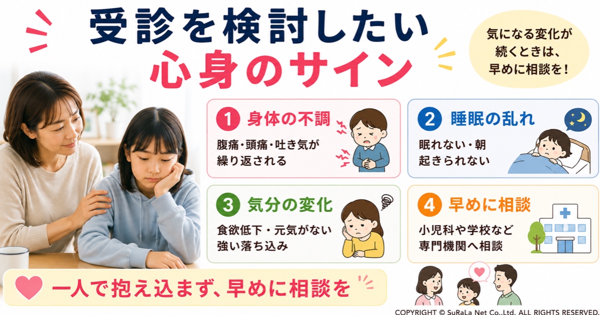 不登校で疲れる親が抱えやすい心と体の限界サインのイメージ図