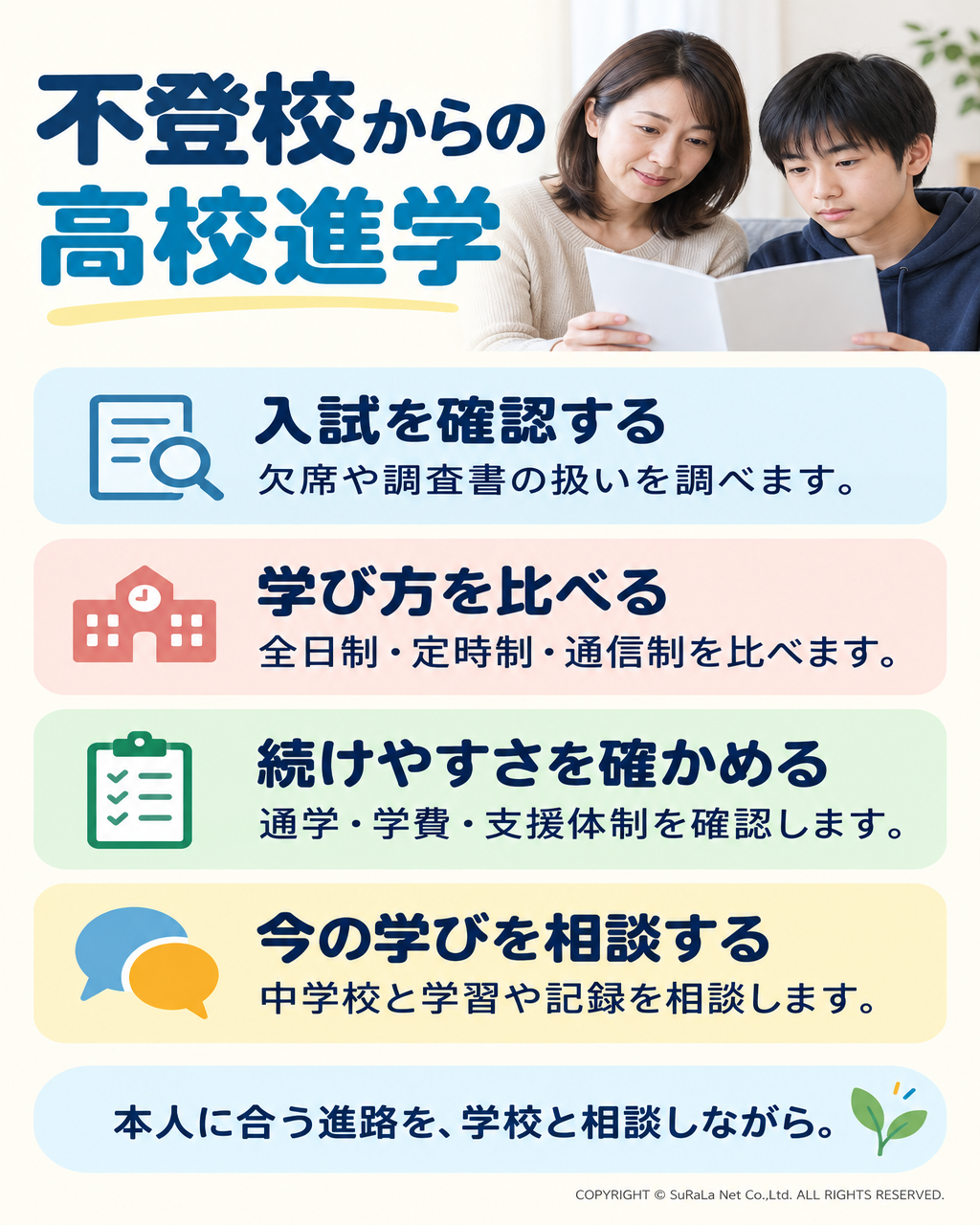 不登校から高校進学できる？全日制・通信制など進路選びのポイント