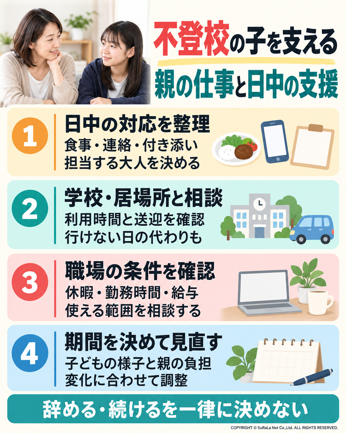 不登校の子を支える親の仕事 日中の支援と職場への相談 制度の確認