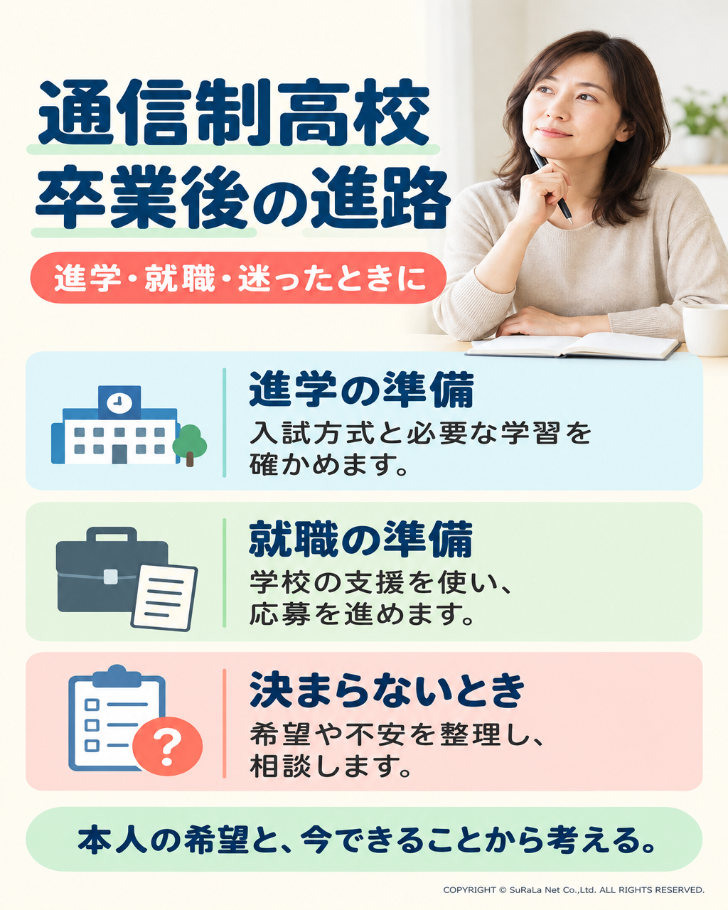 通信制高校卒業後の進路は？進学・就職と決まらないときの考え方