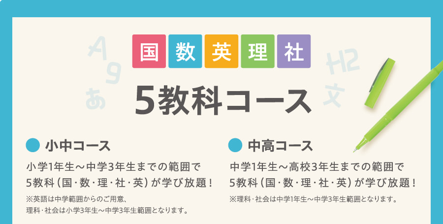 国数英理社5教科コース