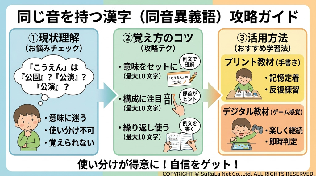 漢字の苦手を卒業！小学生が学ぶ同じ音を持つ漢字のわかりやすい覚え方と使い分けポイント