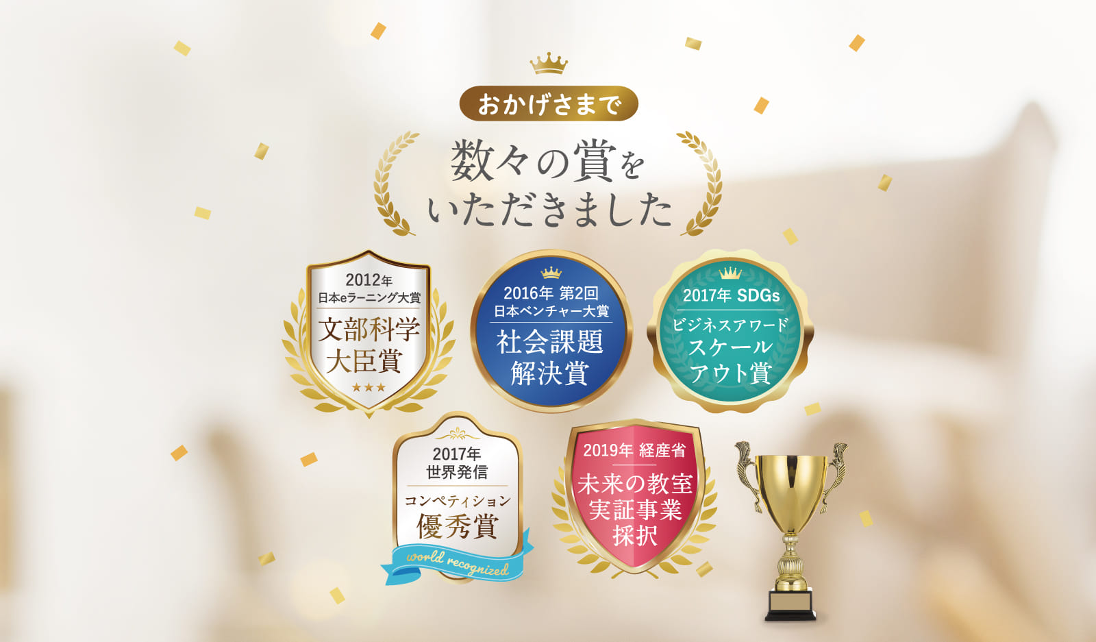 おかげさまで数々の賞をいただきました